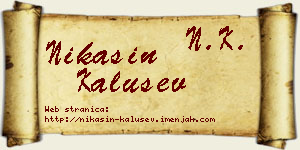 Nikašin Kalušev vizit kartica